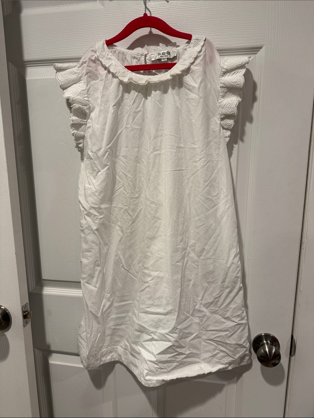 Sea New York White Ruffle Sleeve Cotton Dress - GIRLS Size 10